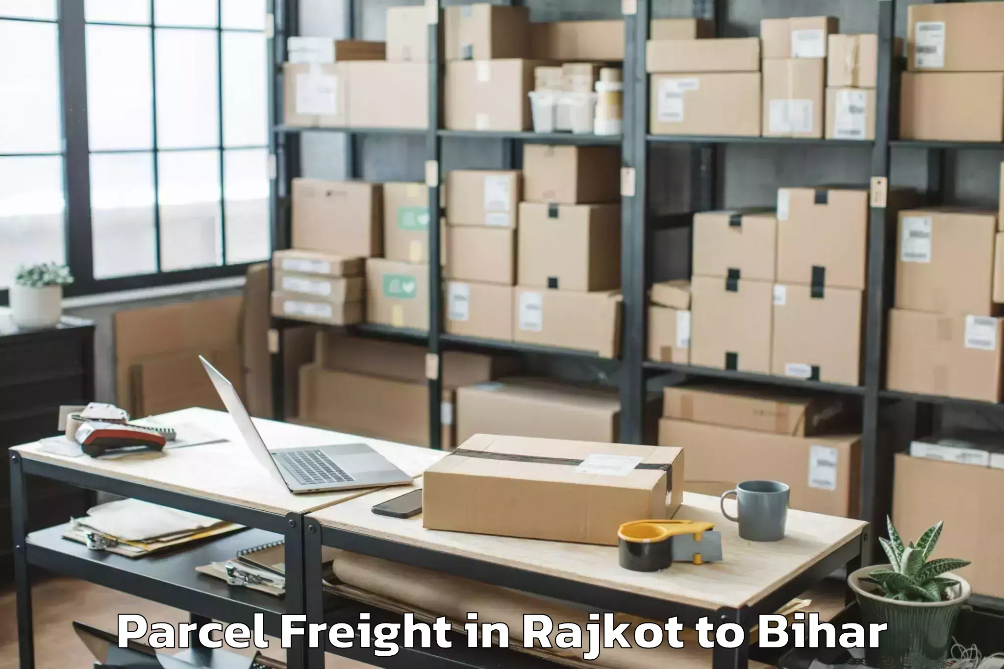 Trusted Rajkot to Lauria Nandangarh Parcel Freight